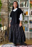 Twisted Sister Crinkle Midi Skirt Black